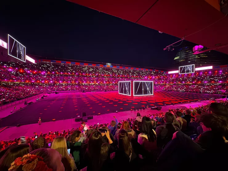 Public Viewing des Eurovision Song Contest im Stadion St. Jakob in Basel mit tausenden Besucherinnen und Besuchern.