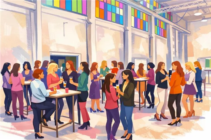 Gruner employees at a networking event.