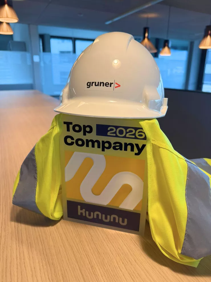 Das kununu Top Company Siegel 2026 best&auml;tigt Gruner als attraktiven Arbeitgeber mit hoher Mitarbeitendenzufriedenheit.